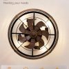 714yuidga1L._AC_SL1500_.jpg windphoto 23" Black Gold Caged Low Profile Ceiling Fan with Light and Remote | Flush Mount, Bladeless Enclosed Fandelier, 6 Speed, Quiet Powerful DC, Rustic,Farmhouse, Small, Bedroom, Kitchen, Indoor
