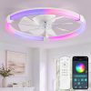 714zTvGT7HL._AC_SL1500_.jpg windphoto Ceiling Fan with Light,23inch Low Profile Fandelier with Remote RGB | RGB,6 Speeds, Reversible DC Motor, Dimmable Flush Mount Fan Light, Modern fans for Bedroom