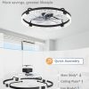 windphoto 24" Low Profile Ceiling Fans with Lights, APP & Remote, Black | Flush Mount, Fandelier, 3000K-6000K, Dimmable LED, for Bedroom