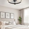 715zq404NZL._AC_SL1500_.jpg windphoto 19.7" Low Profile Ceiling Fans with Lights, APP & Remote, Black | Flush Mount, Dimmable LED, Quiet DC Motor, Reversible, 6 Speeds, Fandelier, for Bedroom