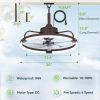 716hNyYafsL._AC_SL1500_.jpg windphoto 20" Waterproof Brown Outdoor Ceiling Fan with Light for Gazebo | IP65 Wet Rated,APP Control,6-Speeds,3CCT Dimmable,Reverse DC Motor,Suitable for 10' x 12' Area,Plug In for Patio,Porch