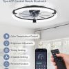 716i6PFazJL._AC_SL1500_.jpg Ceiling Fans with Lights 23 Inch Low Profile Fandelier with Remote Black | 6 Speeds, Reversible, Dimmable Flush Mount Fan Light, Modern Ceiling Fan with Lights for Bedroom Bladeless