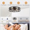 71786TdpKEL._AC_SL1500_.jpg windphoto 23" Caged Ceiling Fan with Light and Remote, Large Fandalier, Black | Flush Mount Low Profile, APP Control, Bladeless Industrial Enclosed, Quiet & Powerful for Bedroom, Kitchen, Dining Room