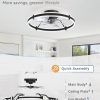 717BNu3V3gL._AC_SL1500_.jpg windphoto 24'' Modern Low Profile Ceiling Fans with Lights and Remote, Black | 3000-6000K Dimmable LED, 6 Wind Speeds, Quiet Reversible DC Motor, Small Flush Mount Fandelier for Bedroom, Living Room