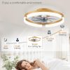 717Em00WfL._AC_SL1500_.jpg windphoto 19.7" Ceiling Fans with Lights, Low Profile Fandelier for Bedroom | Flush Mount Fan Light, Stepless Dimmable, App/Remote Control, 3 CCT Led, 6 Speeds, Quiet Reversible DC Motor, Gold