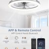 717G48Mi-HL._AC_SL1500_.jpg windphoto 23" Ceiling Fans with Lights and Remote for Bedroom, Grey | Low Profile Fan Light, 3000K-6000K Stepless Dimmable Fandelier, 6 Speed, Reversible DC Motor, APP & Remote Control, Low Noice