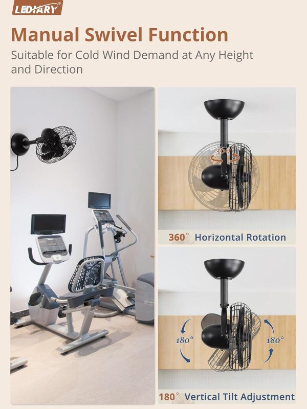 717IRXRJtsL._AC_SL1500_.jpg windphoto 10 Inch Small Wall Mount Fan and Remote with Plug in Cord, Black | 6 Speed, Adjustable Tilt, Timing, Reversible, Wall Mounted Fan, Indoor, Tabletop, Garage, Shop, Corner Gym, Bedroom, Office