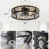 717KjiEVXbL._AC_SL1500_.jpg windphoto 23 Inch Caged Flush Mount Ceiling Fans with Lights, Black | Low Profile, Farmhouse, Bladeless Enclosed Fandelier, Small, 6 Speed, Quiet Reversible DC, Bedroom, Kitchen, Living Room,