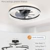 717PYT-iACL._AC_SL1500_.jpg windphoto 20" Modern Ceiling Fans with Lights and Remote, Black Fandelier | Dimmable Low Profile, Flush Mount Ceiling Fan, Stepless Color Temperature Change, 6 Speeds, Bedroom, Living Room, Kitchen