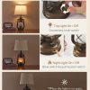717ckFTfgLL._AC_SL1500_.jpg windphoto 18.72" Farmhouse LED Lantern Flickering Flame Table Lamps Set of 2 | Small Rustic Bronze End Table Lamps, Blow-Controlled , Halloween Decorative, Bedside for Living Room, Bedroom