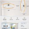 windphoto 24'' Low Profile Ceiling Fans with Lights and Remote, Wood Grain | 3000-6000K Dimmable LED, 6 Wind Speeds, Quiet Reversible DC Motor, Small Flush Mount Fandelier for Bedroom, Living Room