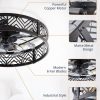 718TwfoorL._AC_SL1500_.jpg windphoto 23" Caged Ceiling Fan with Light and Remote, Large Fandalier, Black | Flush Mount Low Profile, APP Control, Bladeless Industrial Enclosed, Quiet & Powerful for Bedroom, Kitchen, Dining Room