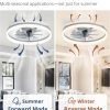 windphoto 20" Low Profile Ceiling Fans with Lights, APP & Remote, Grey | Flush Mount, Dimmable LED, Quiet DC Motor, Reversible, 6 Speeds, Fandelier, for Bedroom