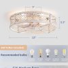 718fRLoGPYL._AC_SL1500_.jpg windphoto 23" Caged Ceiling Fan with Light and Remote, Large Fandalier, White | Flush Mount Low Profile, APP Control, Bladeless Industrial Enclosed, Quiet & Powerful for Bedroom, Kitchen, Dining Room