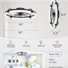 windphoto 24" Ceiling Fans with Lights, Low Profile Fandelier for Bedroom | Flush Mount Fan Light, Stepless Dimmable, App/Remote Control, 3 CCT Led, 6 Speeds, Quiet Reversible DC Motor, Black