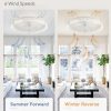 719QRiu-cML._AC_SL1500_.jpg windphoto 19.7" Low Profile Ceiling Fans with Lights, APP & Remote, White | Flush Mount, Dimmable LED, 3000-6000K, Fandelier, 6 Speeds, for Bedroom