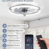 719QtnpNsaL._AC_SL1500_.jpg Ceiling Fans with Lights 23 Inch Low Profile Fandelier with Remote Grey | 6 Speeds, Reversible, Dimmable Flush Mount Fan Light, Modern Ceiling Fan with Lights for Bedroom Bladeless