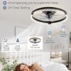 719b5fIjfRL._AC_SL1500_.jpg windphoto 19.7" Low Profile Ceiling Fans with Lights, APP & Remote, Black | Flush Mount, Dimmable LED, Quiet DC Motor, Reversible, 6 Speeds, Fandelier, for Bedroom