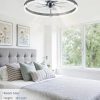 windphoto Ceiling Fans with Lights and Remote, 20'' Low Profile Ceiling Fan with Light, 3000-6000K Dimmable Fandelier Ceiling Fans, Modern Flush Mount Fan Light for Bedroom with 6 Wind Speeds-Sandy Gray | 3000-6000K Dimmable LED, 6 Wind Speeds, Quiet Reversible DC Motor, Small Flush Mount Fandelier for Bedroom, Living Room