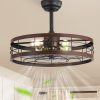 719lhg3wXDL._AC_SL1500_.jpg windphoto 22 inch Caged Fandelier Ceiling Fan Light with Remote, Walnut | 6 Speed Adjustable,Timing, Quiet & Powerful DC, Small, Farmhouse, Industrial, Enclosed, Bladeless, Bedroom, Kitchen, Downrod