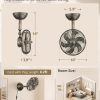 719qHdq5HyL._AC_SL1500_.jpg windphoto 10 Inch Small Wall Mount Fan with Remote Plug in Cord, Black Bronze | 6 Speed, Timing, Reversible, Adjustable Tilt, Indoor, Tabletop, Ceiling fan, Corner Fans, for Bedroom Gym Office Garage
