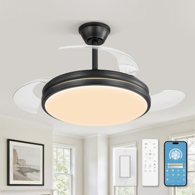 71A5UM3eYVL._AC_SL1500_.jpg windphoto Retractable Ceiling Fan with Lights and Remote & APP Control, 42 Inch Fandelier Ceiling Fan with Light, 6 Speed Dimmable Reversible Memory, Modern Silent Smart Fan for Bedroom Living Room
