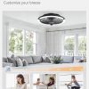 windphoto 20" Low Profile Bladeless Ceiling Fan with Light, Remote&APP, Black | Flush Mount, 6 Speed Adjustable, 3000-6000K Dimmable LED, Modern Enclosed Fandelier with Timming, Bedroom, Kids Room
