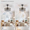 71AJeb7DPnL._AC_SL1500_.jpg windphoto 16.5 inch Caged Fandelier Ceiling Fan Light with Remote, Brown | 6 Speed Adjustable,Timing, Quiet & Powerful DC, Small, Farmhouse, Industrial, Enclosed, Bladeless, Bedroom, Kitchen, Downrod