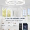 71AQRfLzkDL._AC_SL1500_.jpg Ceiling Fans with Lights 23 Inch Low Profile Fandelier with Remote White | 6 Speeds, Reversible, Dimmable Flush Mount Fan Light, Modern Ceiling Fan with Lights for Bedroom Bladeless