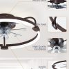 71Ac8nr1kQL._AC_SL1500_.jpg windphoto 20" Ceiling Fans with Lights and Remote, Low Profile Led Fan Light | Flush Mount, Stepless Dimmable Fandelier, 6 Speeds, 3 CCT, Quiet Reversible DC Motor, 2H Timer, Bedroom, Living Room, Brown