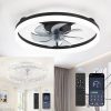 71Aei6nul8L._AC_SL1500_.jpg windphoto 20 Inch Low Profile Ceiling Fans with Lights and Remote, Fandelier Ceiling Fan Flush Mount, 3000K-6000K Dimmable LED Fan Light, White & Black Modern Ceiling Fans with Lights for Bedroom