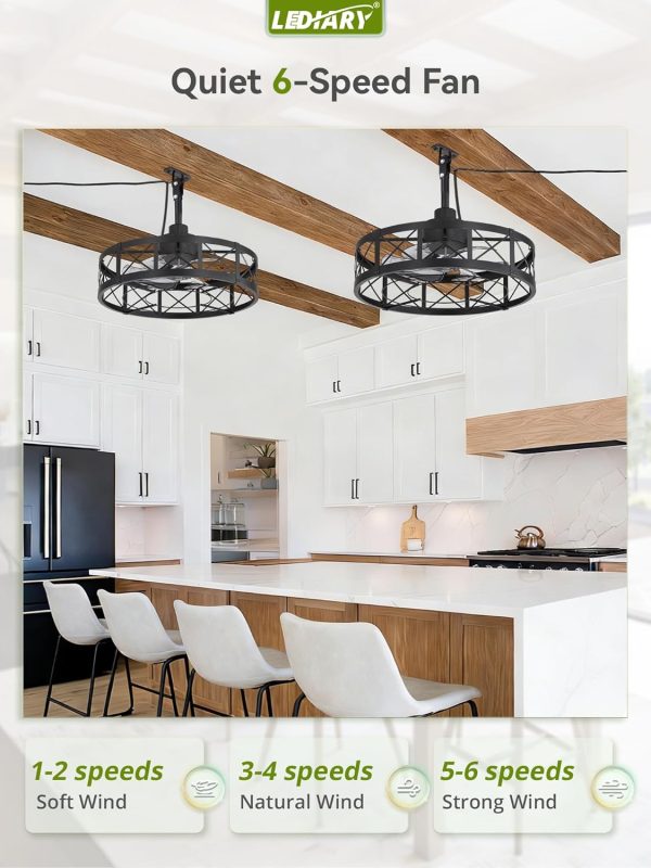 71AkSV1ccUL._AC_SL1500_.jpg windphoto 22" Outdoor Ceiling Fan No Light, Wet Rated Gazebo Fan | IP65 Waterproof Plug in Outdoor Fan, 4Timer, 6-Speed Reversible Motor, Hanging Caged Ceiling Fan for Porch, Pergola
