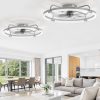 71AmCHb2lAL._AC_SL1500_.jpg windphoto 2 Pack 24" Ceiling Fans with Lights and Remote, Low Profile | Flush Mount, Stepless Dimmable Fandelier, 6 Speeds, 3 CCT, Quiet Reversible DC Motor, 2H Timer, Bedroom, Living Room, Grey
