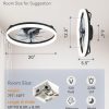 windphoto 20" Low Profile Ceiling Fans with Lights, APP & Remote, Black | Flush Mount, Dimmable LED, Quiet DC Motor, Reversible, 6 Speeds, Fandelier, for Bedroom