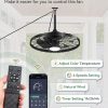 windphoto 24" Outdoor IP65 Waterproof Plug in Ceiling Fan with Lights | 6 Speeds,3CCT,Quiet,Timer,Remote Control,Smart App,DC motor,Reversible,Caged Design,ABS Material,Gazebo,Patio,Porch,Pergola