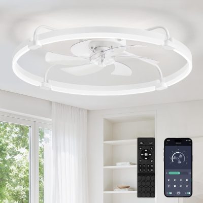 71BFNCaN6CL._AC_SL1500_.jpg windphoto 30" Low Profile Ceiling Fans with Lights, Remote/APP Control, White | Wider Airflow, Stepless Dimmable LED, Quiet Reversible DC Motor, 6 Speeds, 3CCT, Timer, Bedroom, Living Room, Kitchen