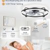 windphoto 26" Ceiling Fans with Lights and Remote, Low Profile Led Fan Light | Flush Mount, Stepless Dimmable Fandelier, 6 Speeds, 3 CCT, Quiet Reversible DC Motor, 2H Timer, Bedroom, Living Room, Black