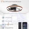 71Bt23fxl1L._AC_SL1500_.jpg windphoto Low Profile Ceiling Fans with Lights, Flush Mount Modern Ceiling Fan and Remote Control, 19.7" LED Ceiling Fans, Stepless Dimmable 3 Colors and 6 Speeds - Walnut