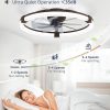 71ByC1jcMZL._AC_SL1500_.jpg Ceiling Fans with Lights 23 Inch Low Profile Fandelier with Remote Brown | 6 Speeds, Reversible, Dimmable Flush Mount Fan Light, Modern Ceiling Fan with Lights for Bedroom Bladeless