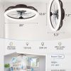 windphoto 20" Ceiling Fans with Lights and Remote for Bedroom, Brown | Low Profile Fan Light, 3000K-6000K Stepless Dimmable Fandelier, 6 Speed, Reversible DC Motor, APP & Remote Control, Low Noice
