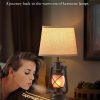 71CNJ2M1fyL._AC_SL1500_.jpg windphoto 18.72" Farmhouse LED Lantern Flickering Flame Table Lamps Set of 2 | Small Rustic Bronze End Table Lamps, Blow-Controlled , Halloween Decorative, Bedside for Living Room, Bedroom