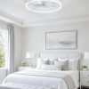 windphoto 24" Low Profile Ceiling Fans with Lights, Remote/APP Control, White | Wider Airflow, Stepless Dimmable LED, Quiet Reversible DC Motor, 6 Speeds, 3CCT, Timer, Bedroom, Living Room, Kitchen