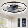 71D-LKuj53L._AC_SL1500_.jpg windphoto 20" Modern Ceiling Fans with Lights and Remote, Black Fandelier | Dimmable Low Profile, Flush Mount Ceiling Fan, Stepless Color Temperature Change, 6 Speeds, Bedroom, Living Room, Kitchen