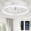 71D2FnTVigL._AC_SL1500_.jpg 2 Pack 20'' Low Profile Ceiling Fan with Light, 3000-6000K Dimmable Fandelier LED Fan Light, 6 Wind Speeds, Modern Flush Mount Ceiling Fan for Bedroom