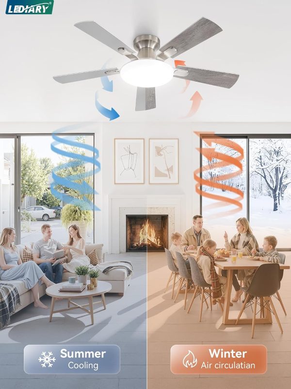 71D3YYKKVML._AC_SL1500_.jpg windphoto 42 Inch Flush Mount Ceiling Fans with Lights, Remote & APP Control | Bright Light, 3CCT, Dimmable, Memory Function, Timer, Reversible Blade, Quiet DC Motor, Damp-Rated, Bedroom, Covered Patio