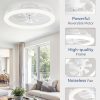 windphoto 20" Ceiling Fans with Lights and Remote for Bedroom, White | Low Profile Fan Light, 3000K-6000K Stepless Dimmable Fandelier, 6 Speed, Reversible DC Motor, APP & Remote Control, Low Noice