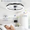 71E7TQdx9L._AC_SL1500_.jpg windphoto 23" Ceiling Fans with Lights and Remote for Bedroom, Black | Low Profile Fan Light, 3000K-6000K Stepless Dimmable Fandelier, 6 Speed, Reversible DC Motor, APP & Remote Control, Low Noice