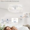 windphoto 22" Low Profile Ceiling Fans with Lights, APP & Remote, White | Flush Mount, Fandelier, 3000K-6000K, Dimmable LED, for Bedroom