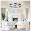 windphoto 2-Pack 24" Ceiling Fans with Lights, APP & Remote, Brown | Low Profile, Flush Mount, Fandelier, 3000K-6000K, Dimmable LED, for Bedroom