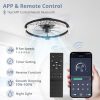 71Er-jus0kL._AC_SL1500_.jpg windphoto 2 Pack 20" Modern Ceiling Fans with Lights and Remote, Black | Fandelier, Dimmable Low Profile, Flush Mount, Stepless Color Temperature Change, 6 Speeds, Bedroom, Living Room, Kitchen